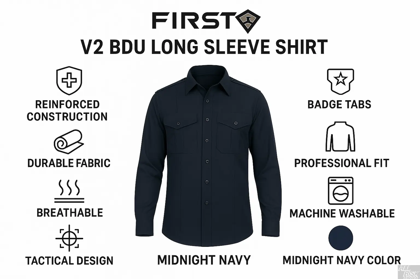 First Tactical BDU Long Sleeve Shirt Features