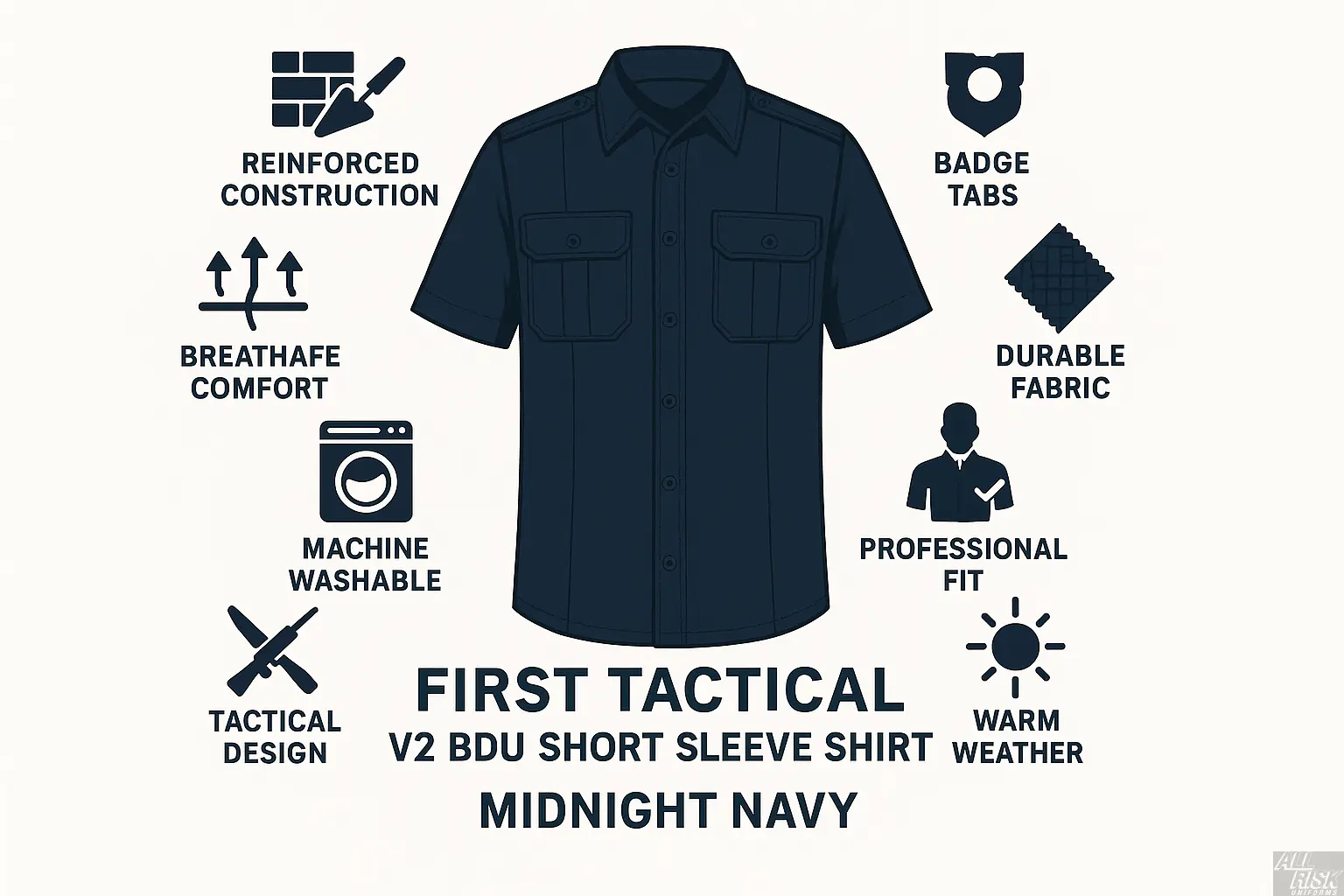 First Tactical BDU Short Sleeve Shirt Features