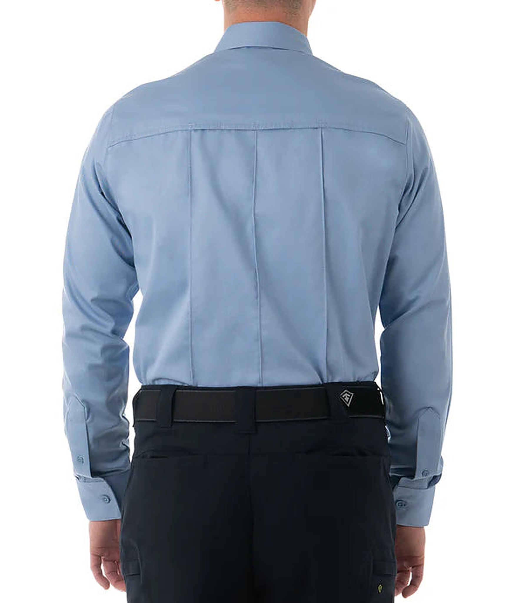 First Tactical Mens Cotton Station Long Sleeve - Medium Blue - back view