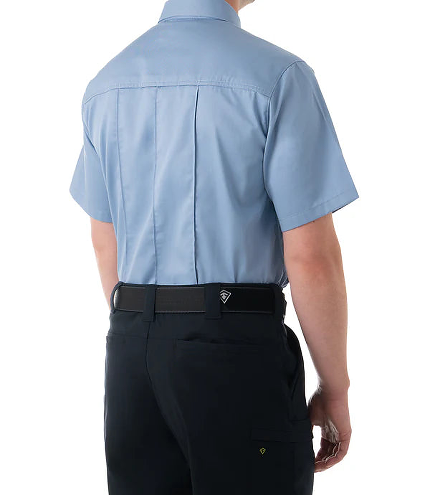 First Tactical Mens Cotton Station Short Sleeve - Medium Blue - back view