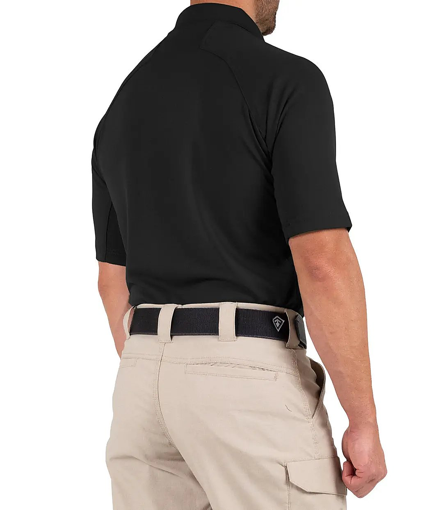 First Tactical Mens Performance Short Sleeve Polo - Black - side view