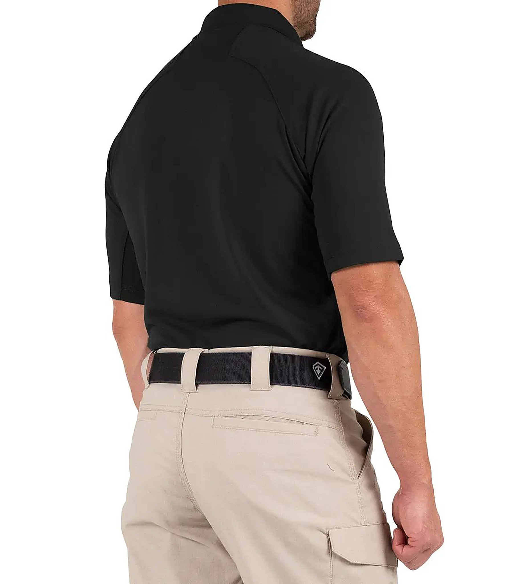 First Tactical Mens Performance Short Sleeve Polo - Black - side view