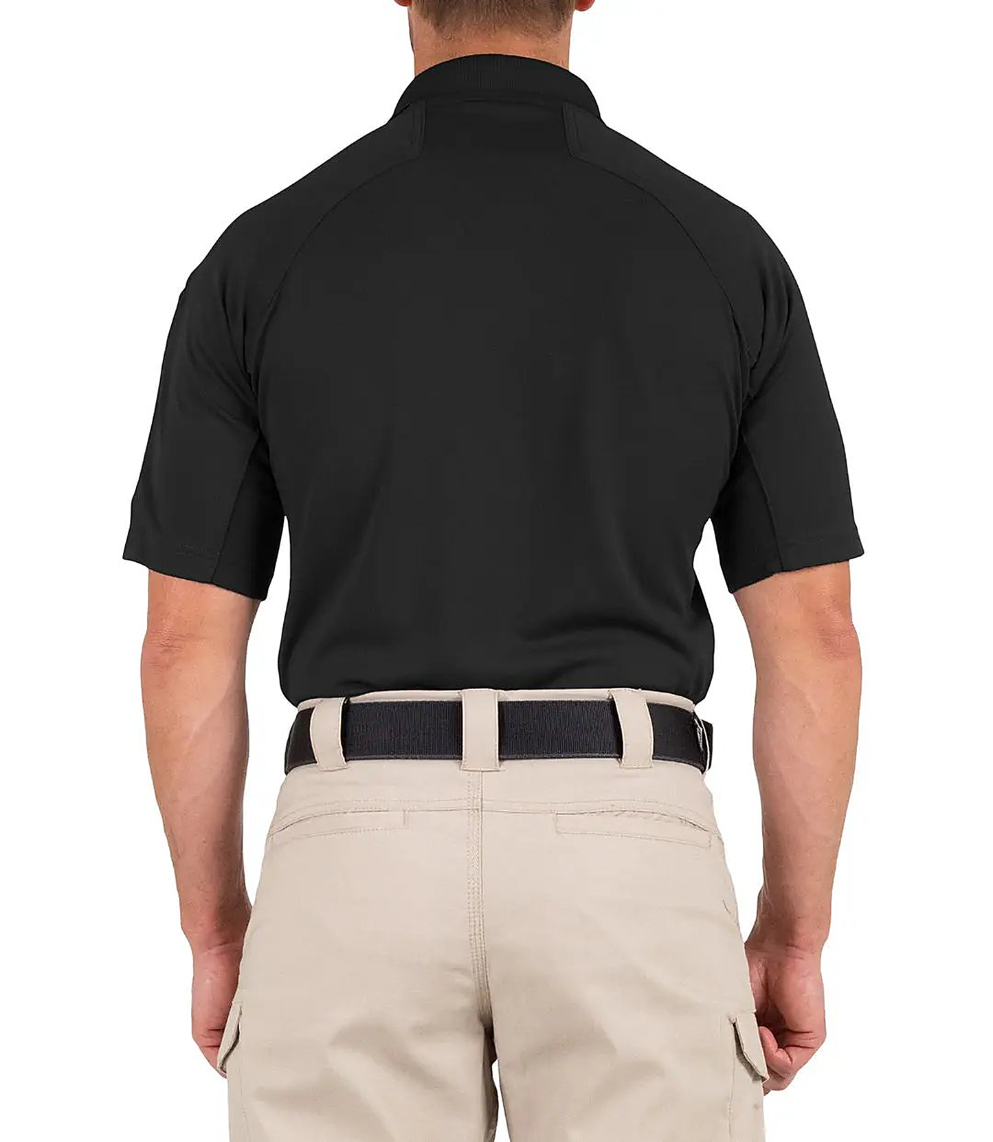 First Tactical Mens Performance Short Sleeve Polo - Black - back view