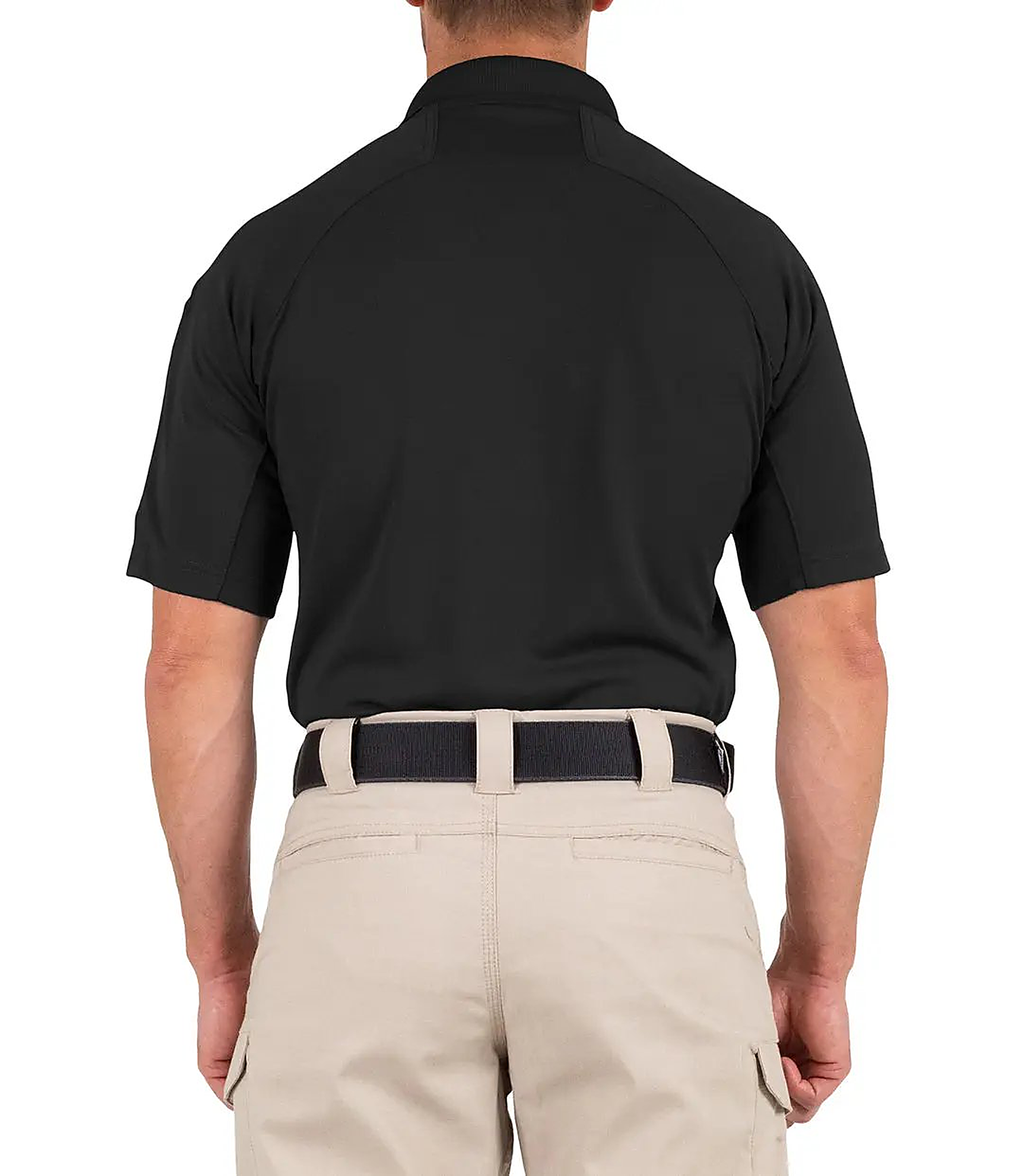 First Tactical Mens Performance Short Sleeve Polo - Black - back view