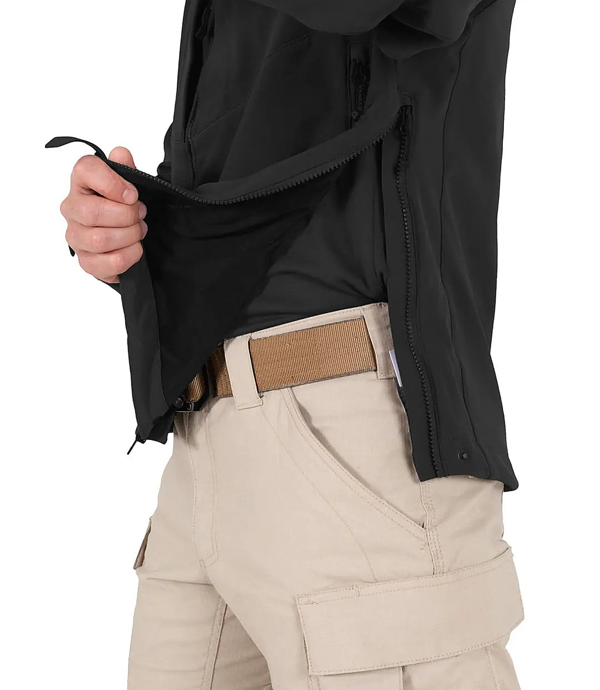 First Tactical Mens Tactix Softshell Jacket - Black - close-up detail