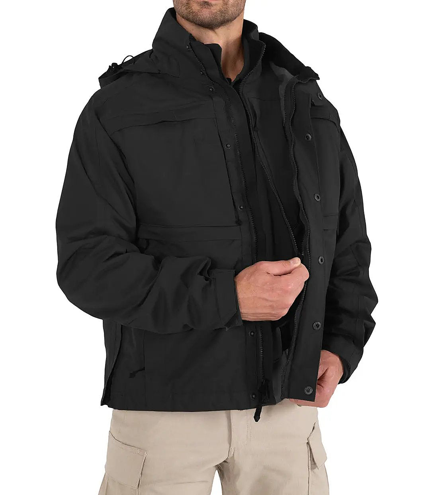 First Tactical Mens Tactix System Jacket - Black - close-up detail