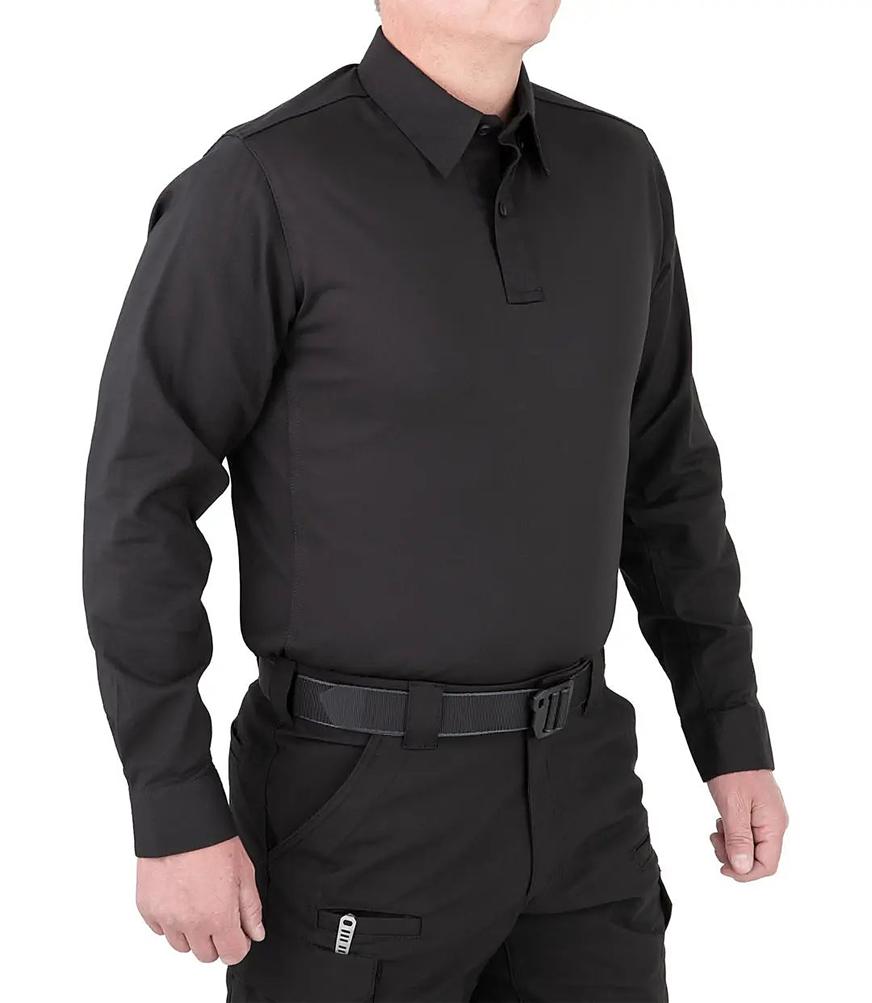 First Tactical Mens V2 Pro Perf Long Sleeve - Black - detail view