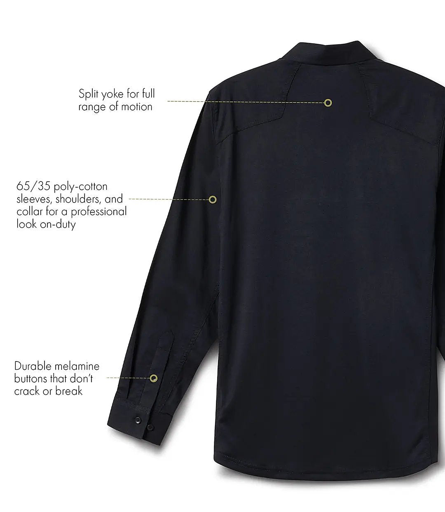 First Tactical Mens V2 Pro Perf Long Sleeve - Midnight Navy - close-up detail