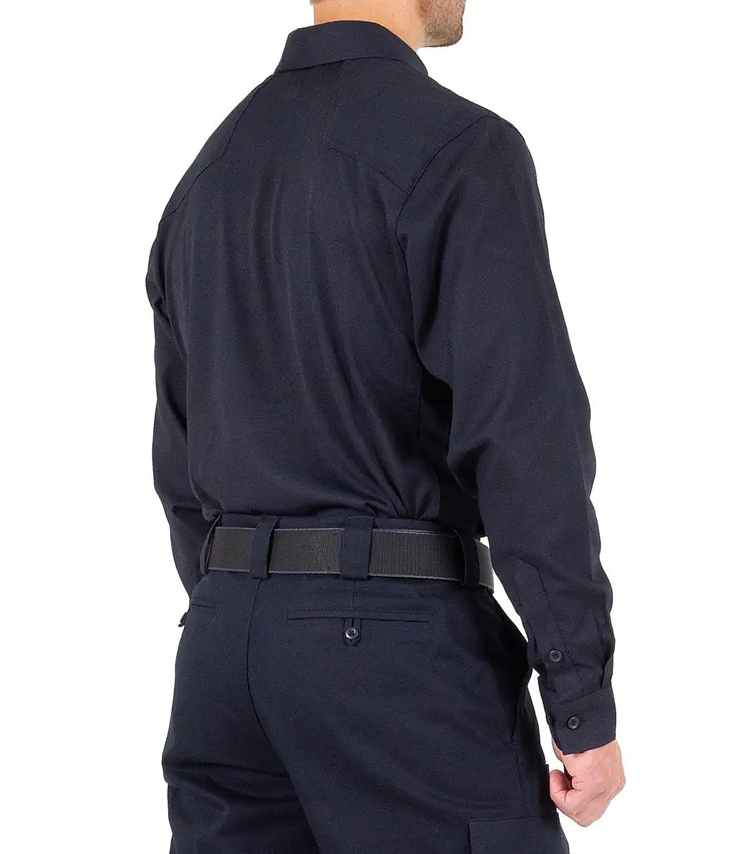 First Tactical Mens V2 Pro Perf Long Sleeve - Midnight Navy - back view