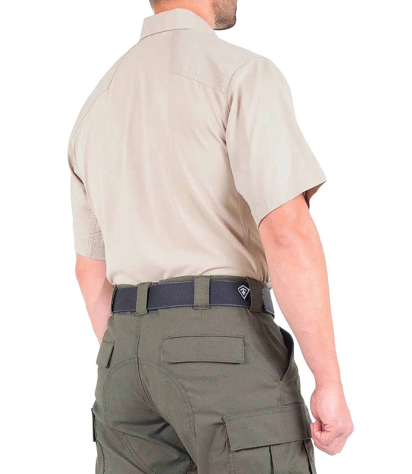 First Tactical Mens V2 Pro Perf Short Sleeve - Khaki - side view