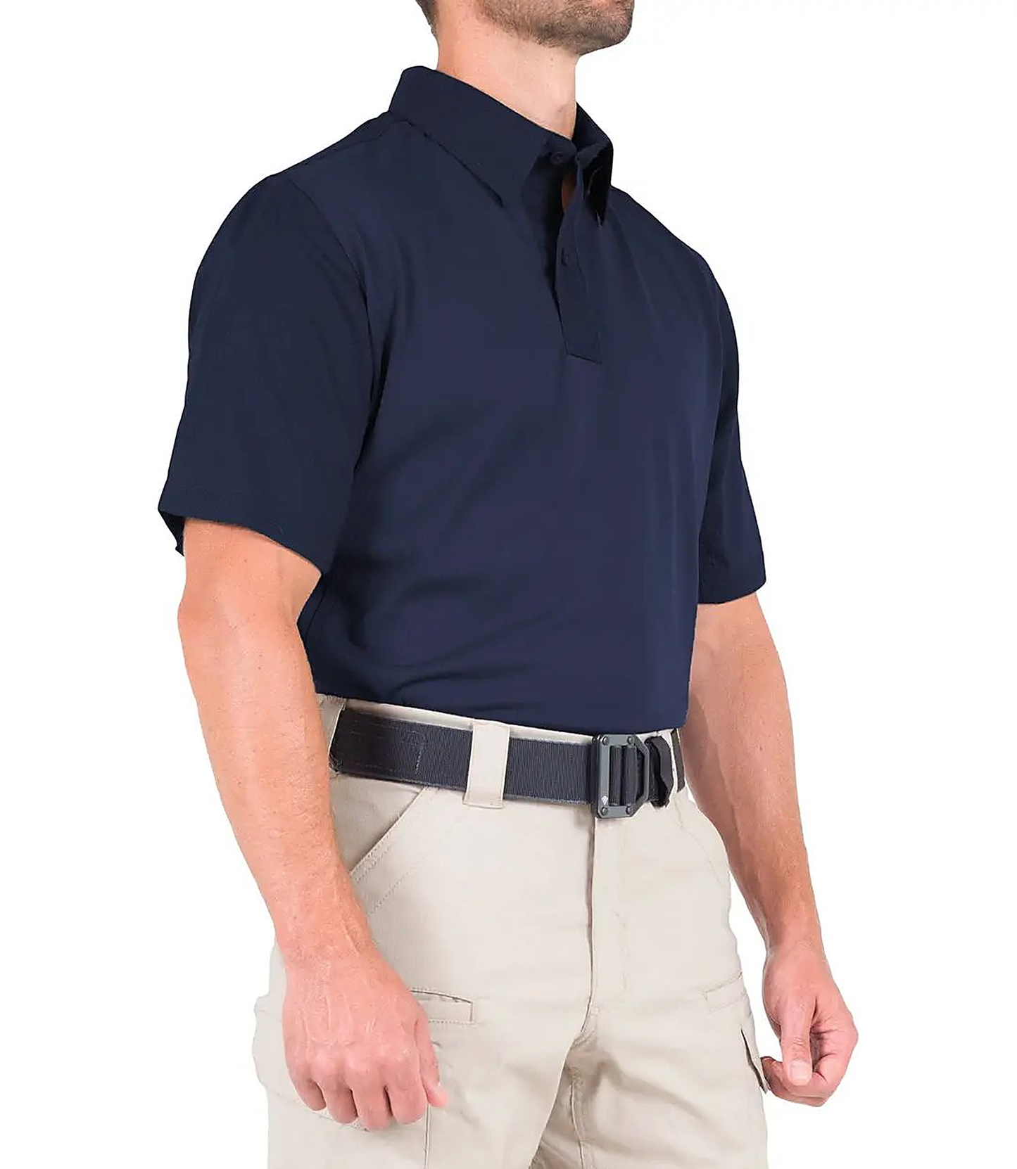 First Tactical Mens V2 Pro Perf Short Sleeve - Midnight Navy - close-up detail