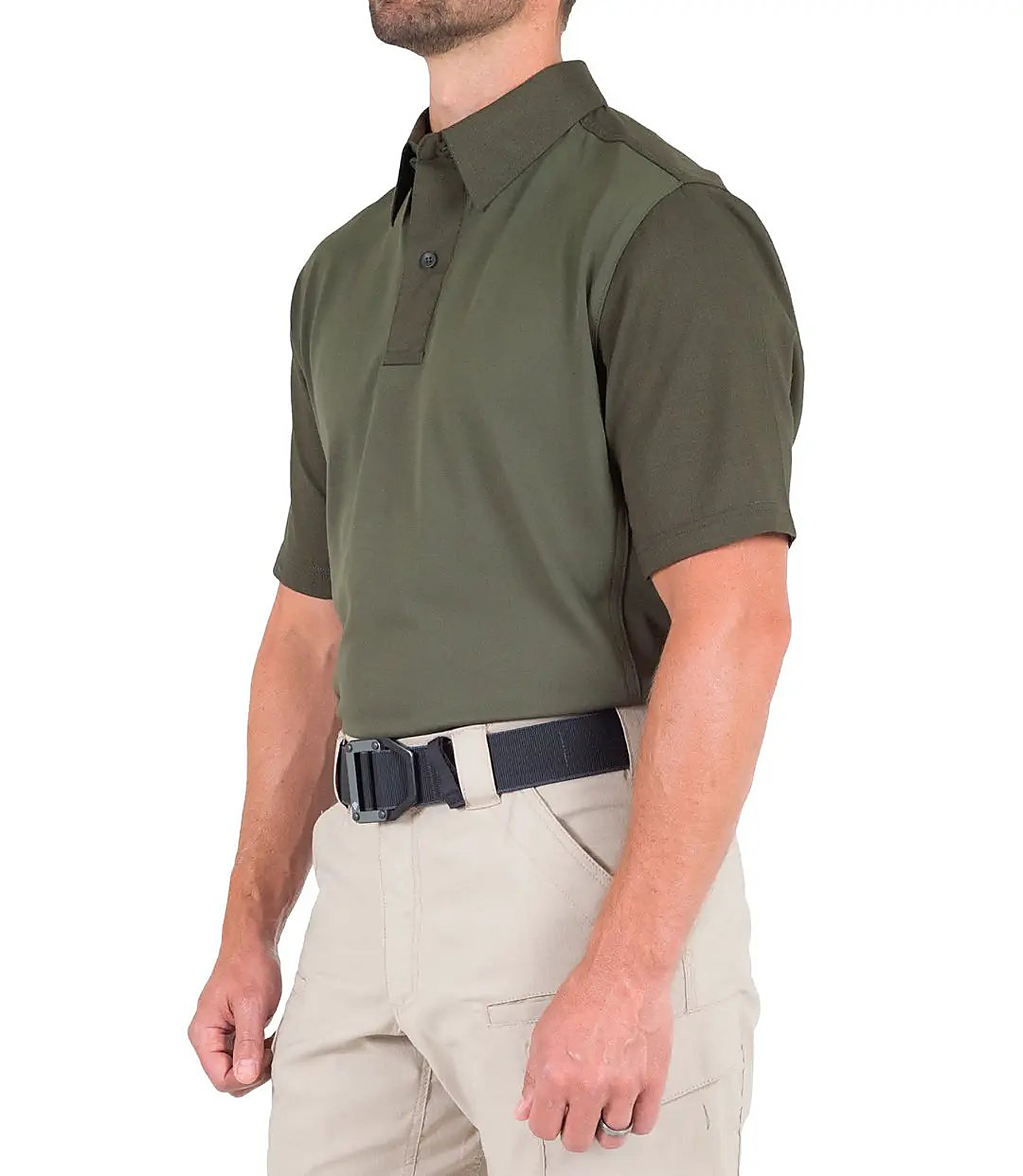 First Tactical Mens V2 Pro Perf Short Sleeve - OD Green - close-up detail