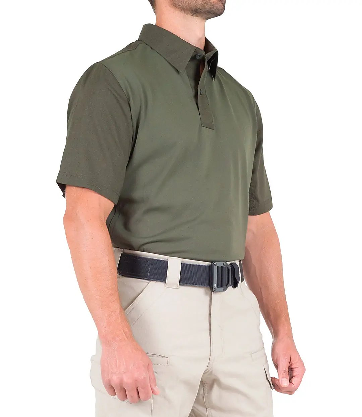 First Tactical Mens V2 Pro Perf Short Sleeve - OD Green - detail view