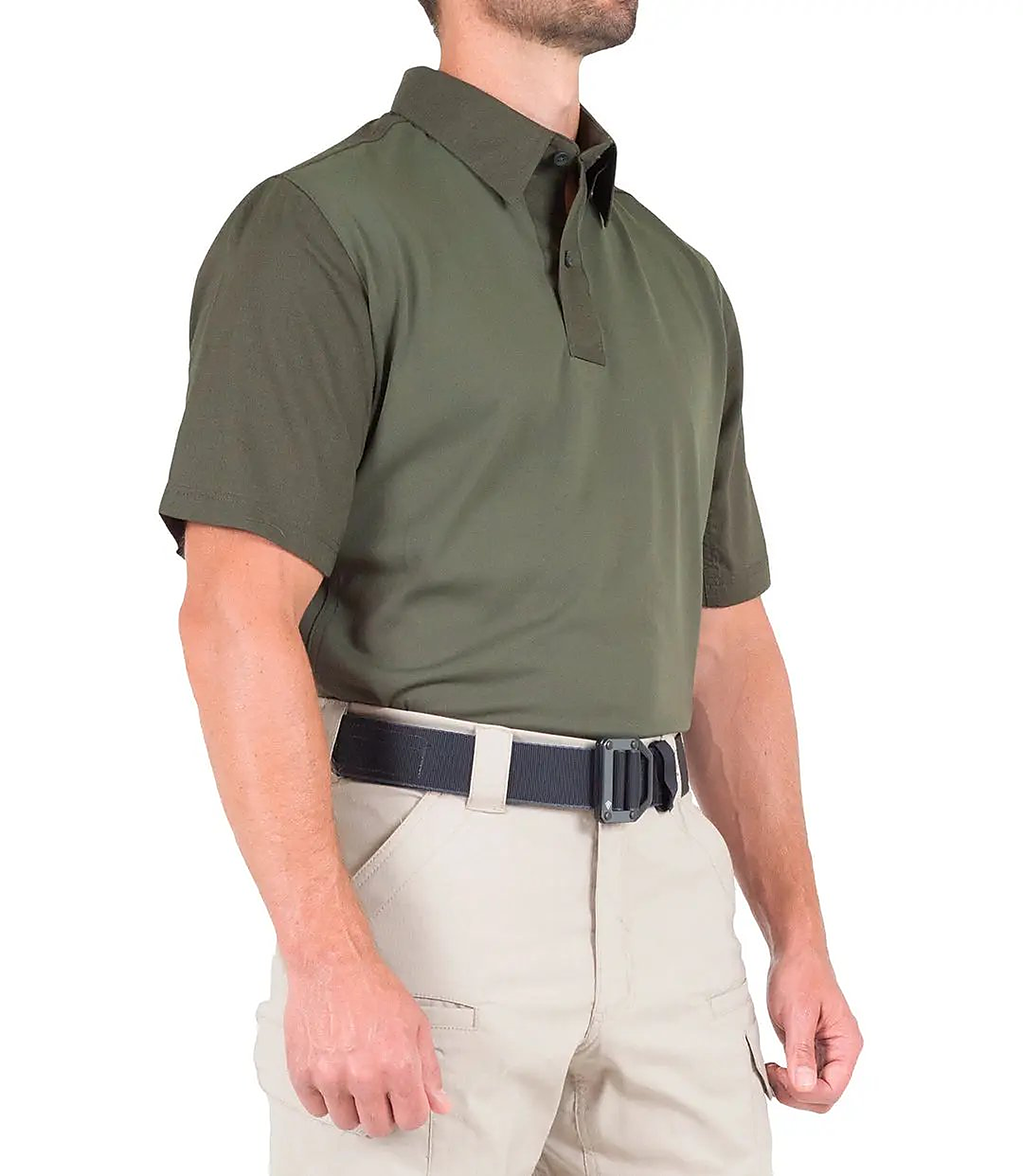 First Tactical Mens V2 Pro Perf Short Sleeve - OD Green - detail view