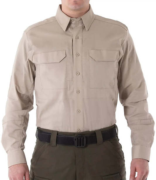 First Tactical Mens V2 Tactical Long Sleeve - Khaki - shirts