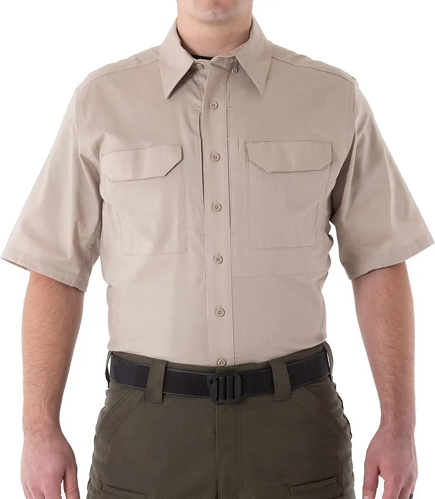 First Tactical Mens V2 Tactical Short Sleeve - Khaki - shorts