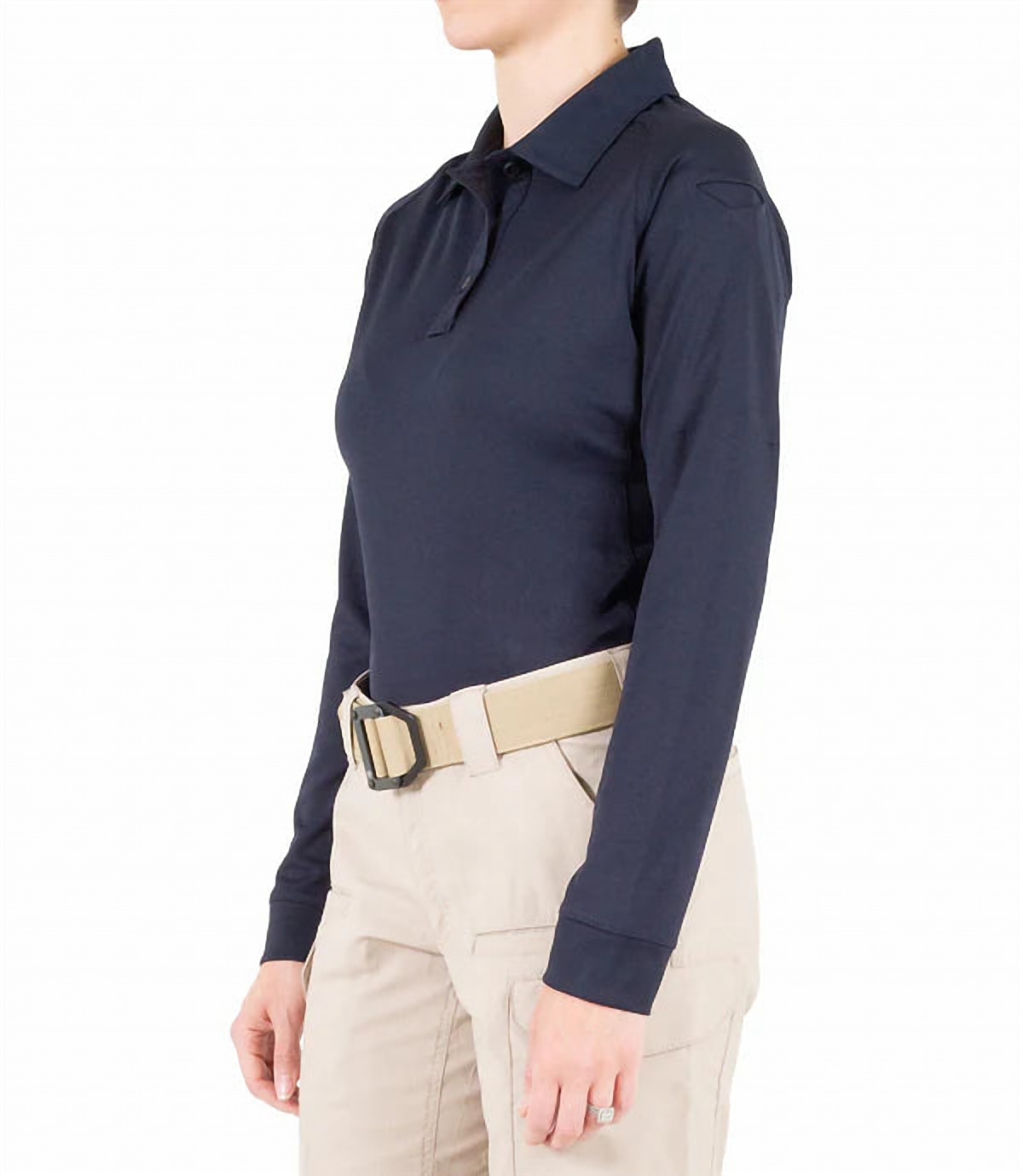 First Tactical Womens Performance Long Sleeve Polo - Midnight Navy - back view