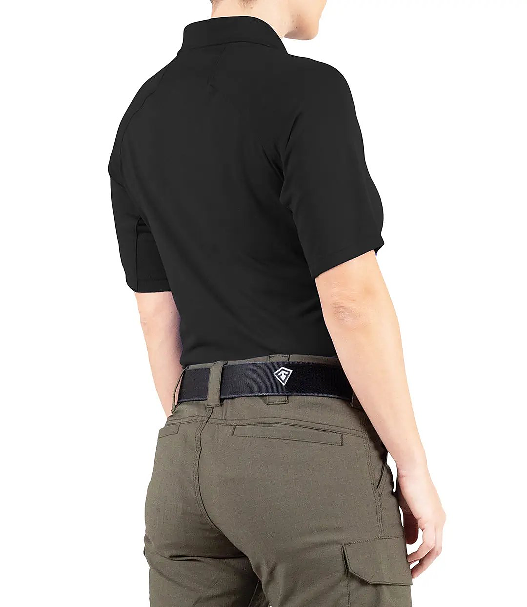 First Tactical Womens Performance Short Sleeve Polo - Black - side view