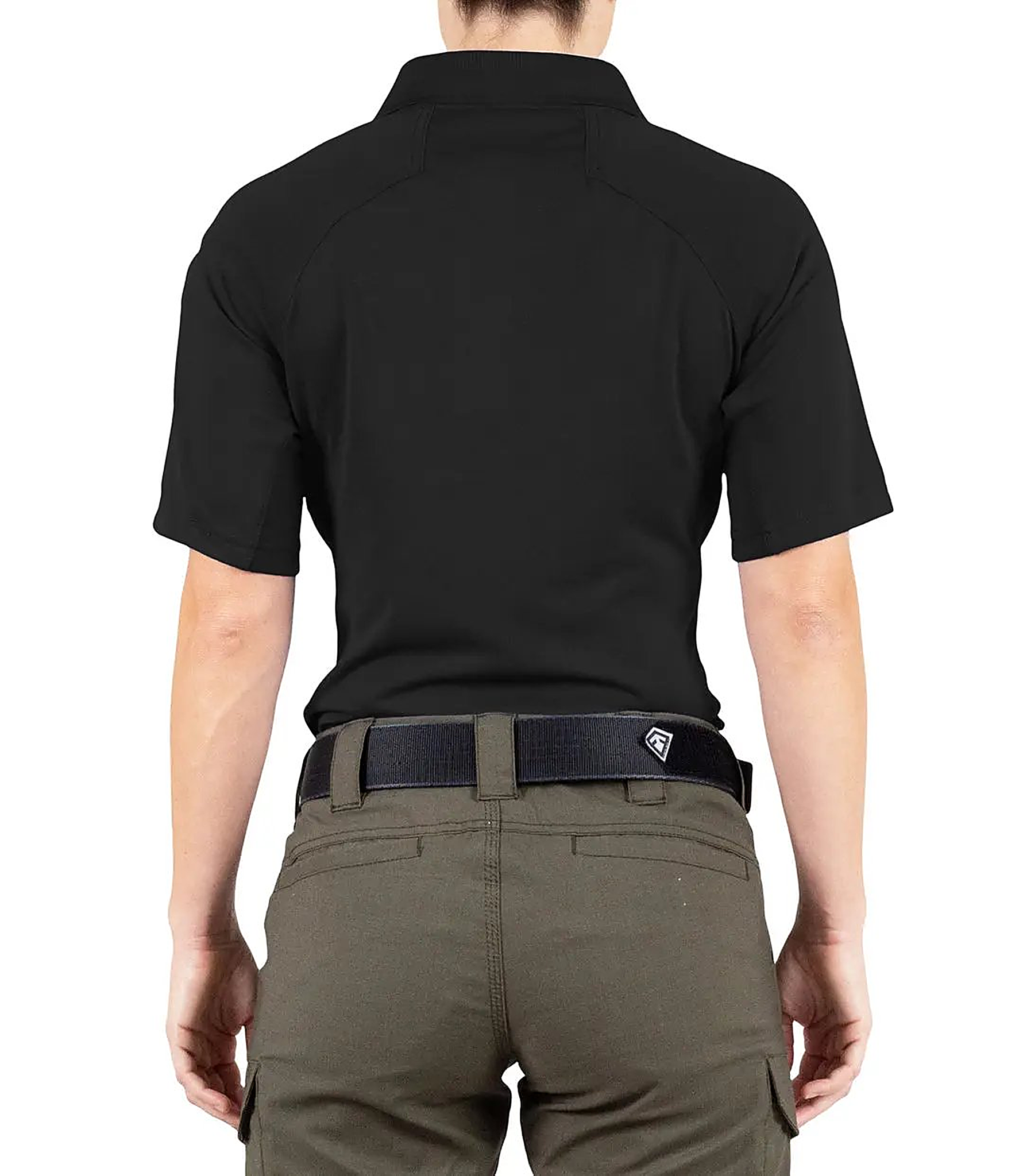First Tactical Womens Performance Short Sleeve Polo - Black - back view