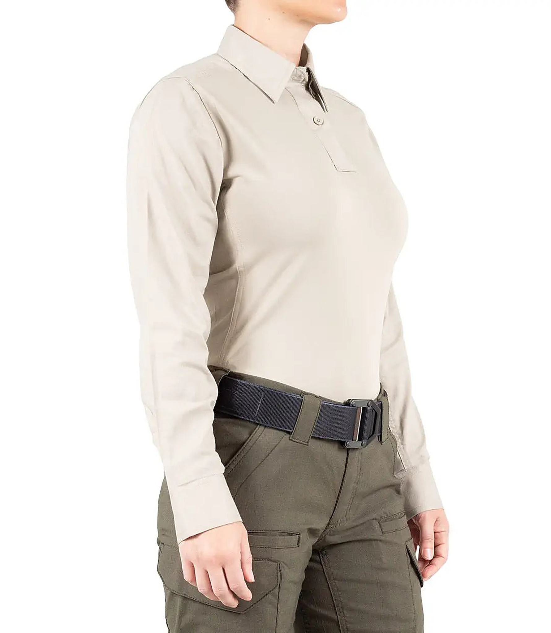 First Tactical Womens Pro Perf Long Sleeve - Khaki - close-up detail