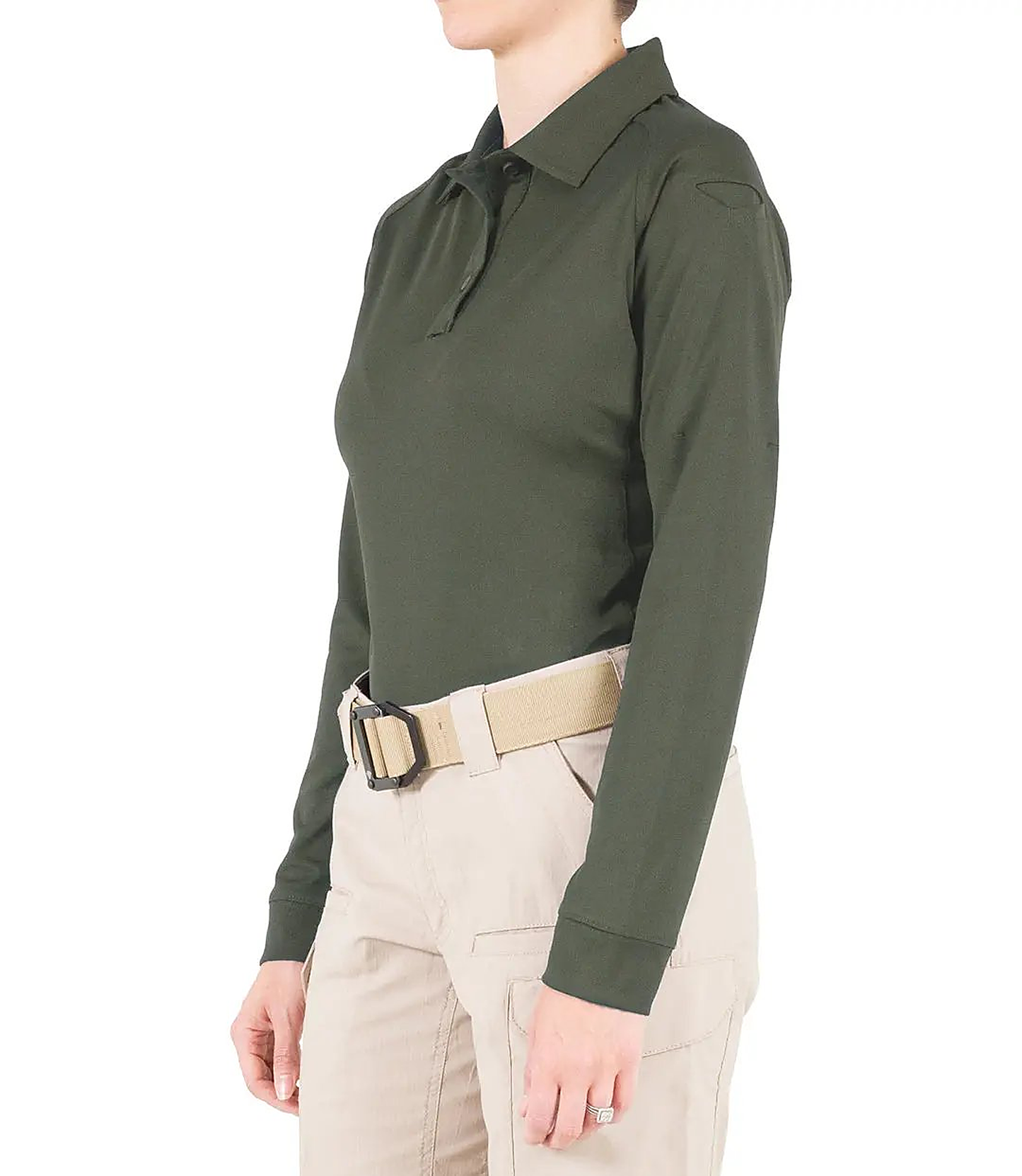 First Tactical Womens Pro Perf Long Sleeve - OD Green - detail view