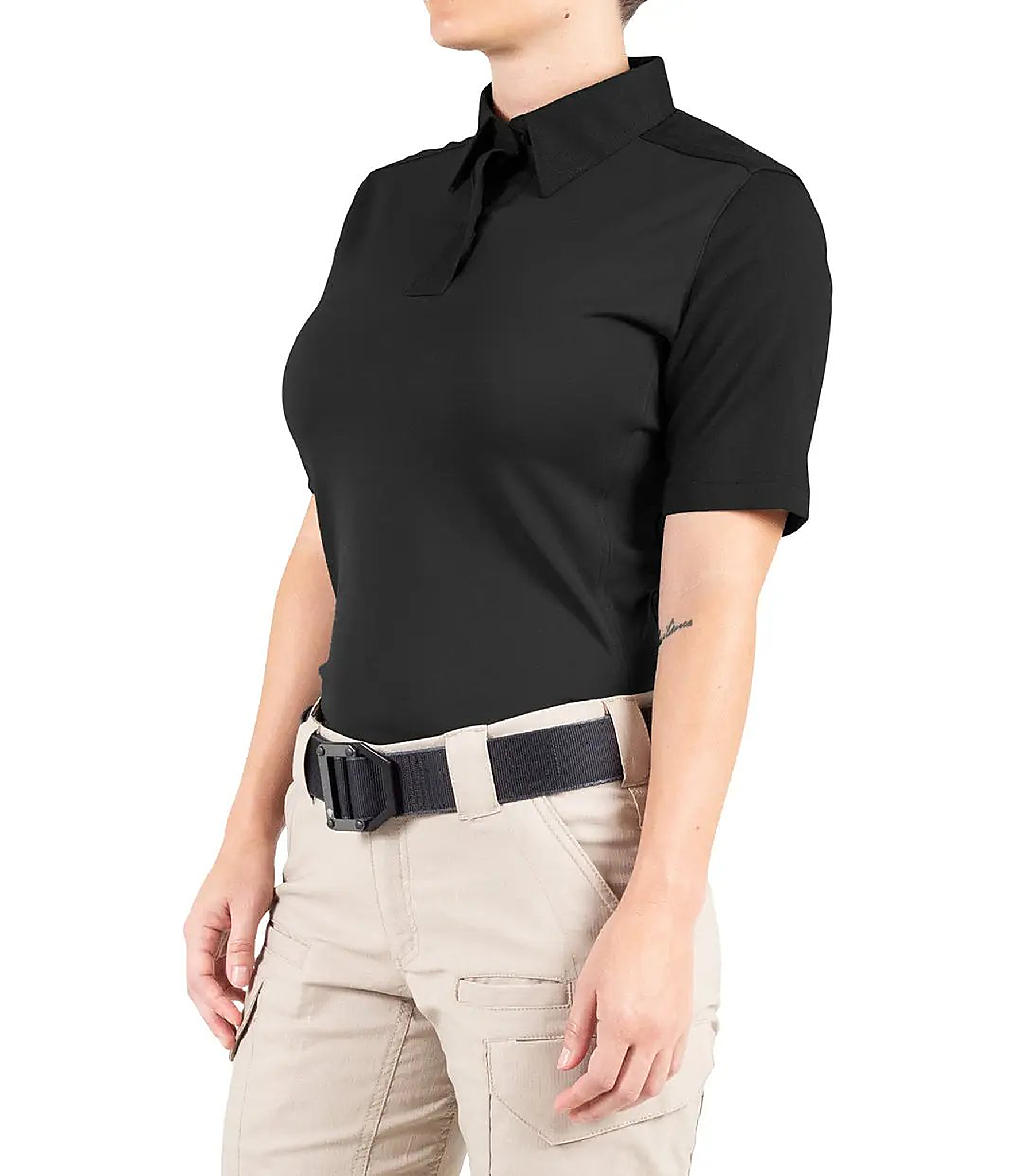 First Tactical Womens Pro Perf Short Sleeve - Black - detail view