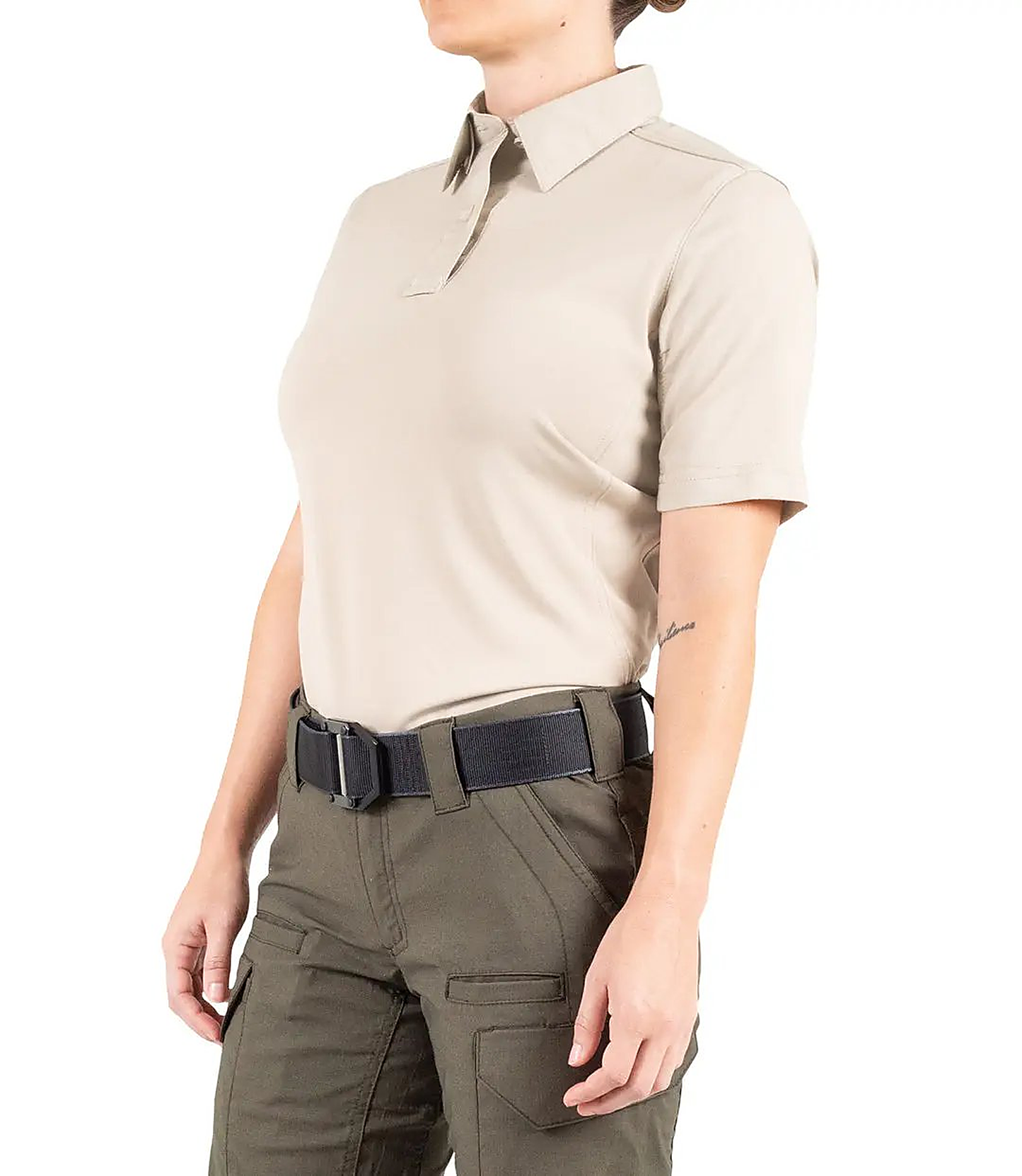 First Tactical Womens Pro Perf Short Sleeve - Khaki - detail view