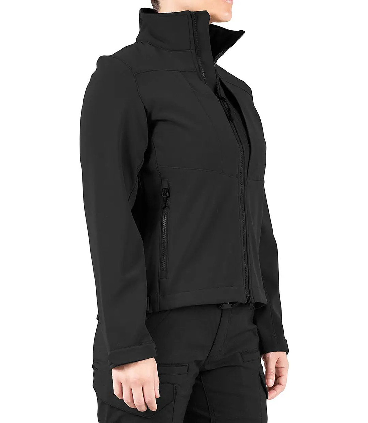 First Tactical Womens Tactix Softshell Jacket - Black - detail view