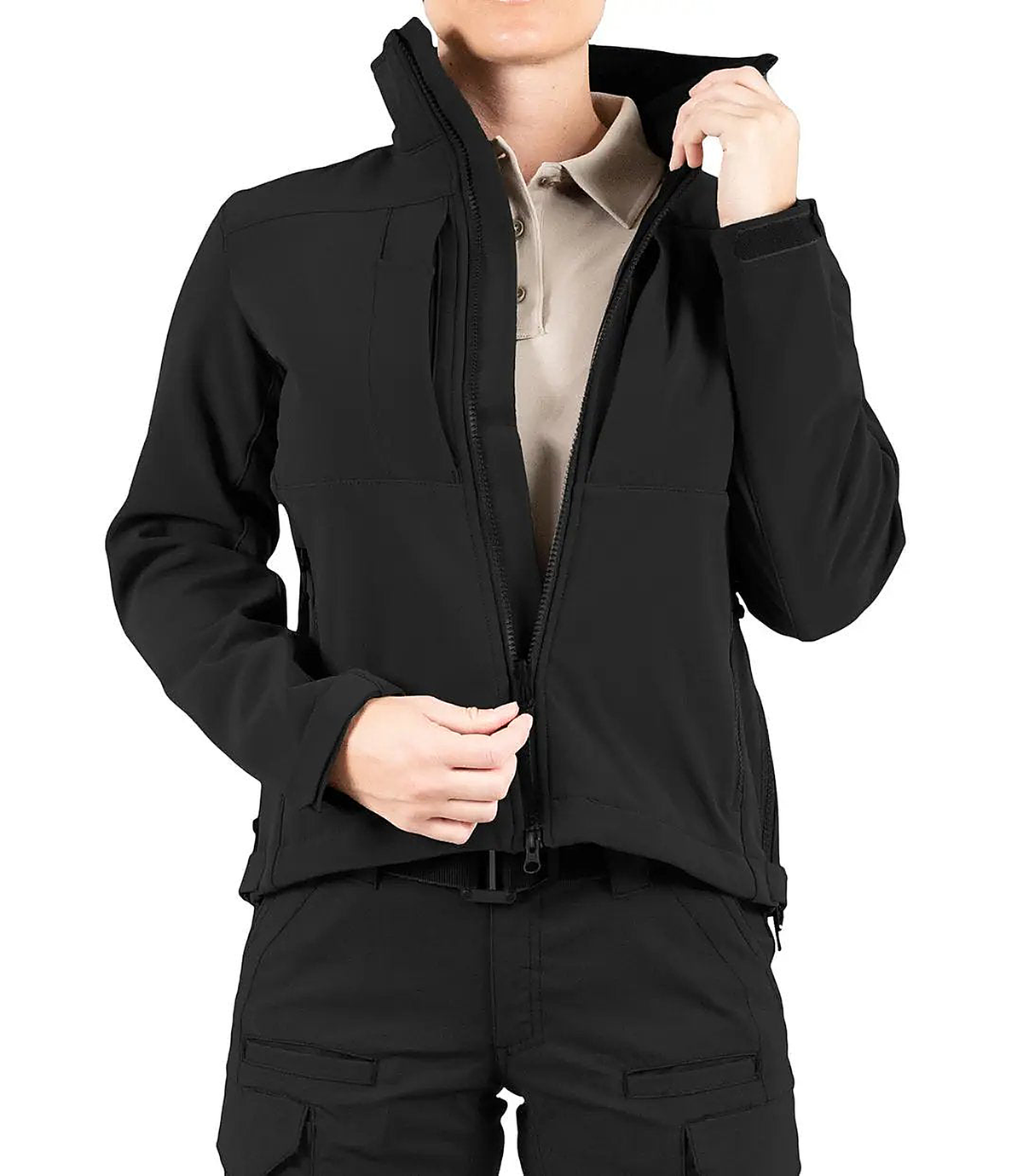 First Tactical Womens Tactix Softshell Jacket - Black - back view