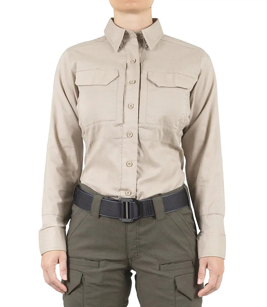 First Tactical Womens V2 Tactical Long Sleeve - Khaki - shirt
