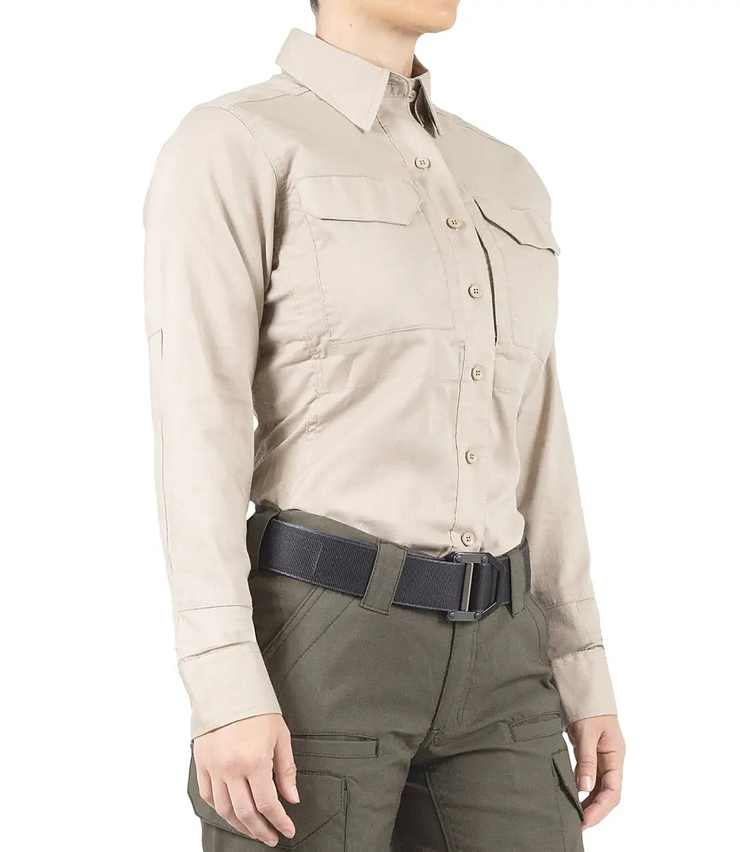 First Tactical Womens V2 Tactical Long Sleeve - Khaki - alternate view