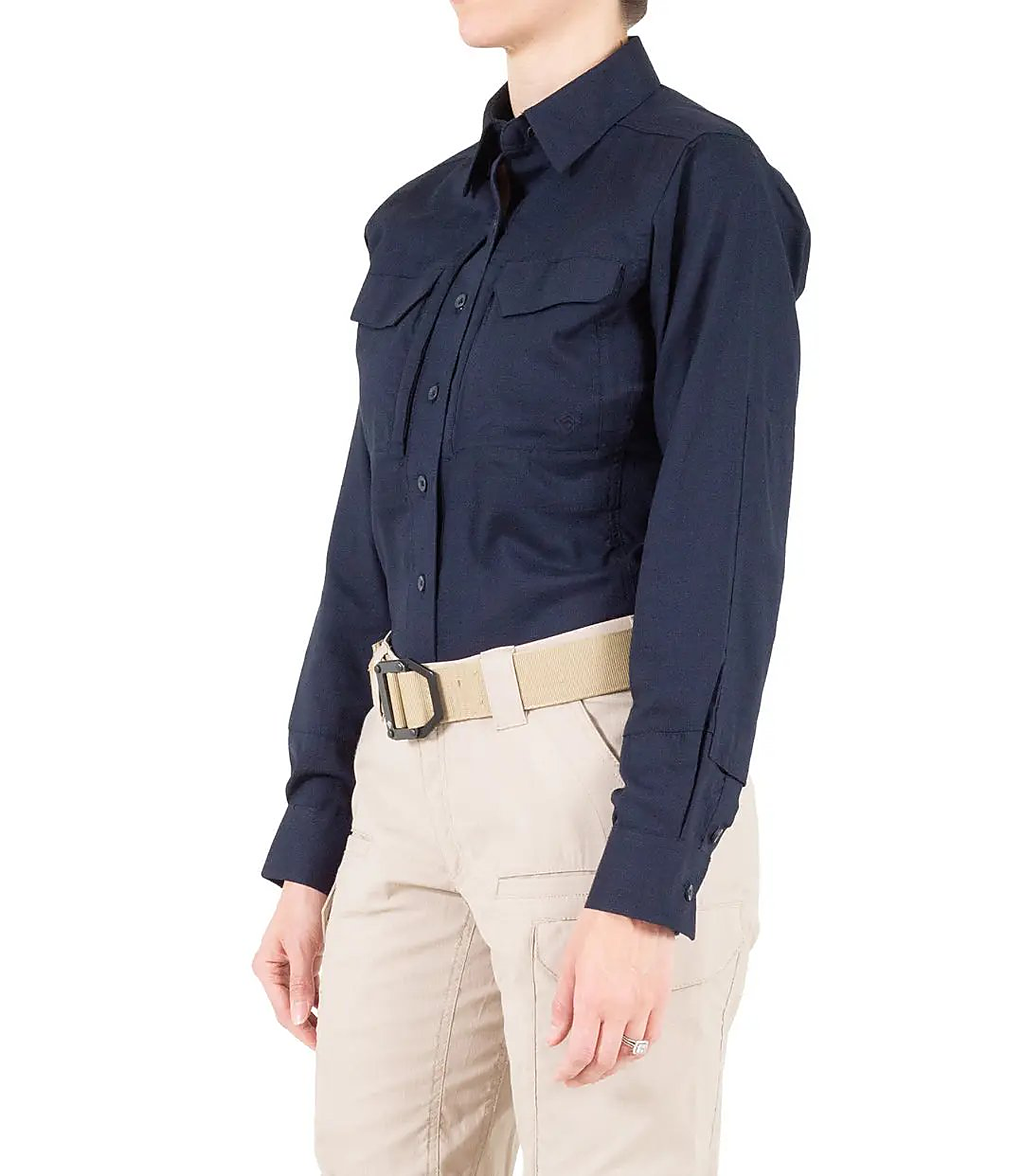 First Tactical Womens V2 Tactical Long Sleeve - Midnight Navy - detail view