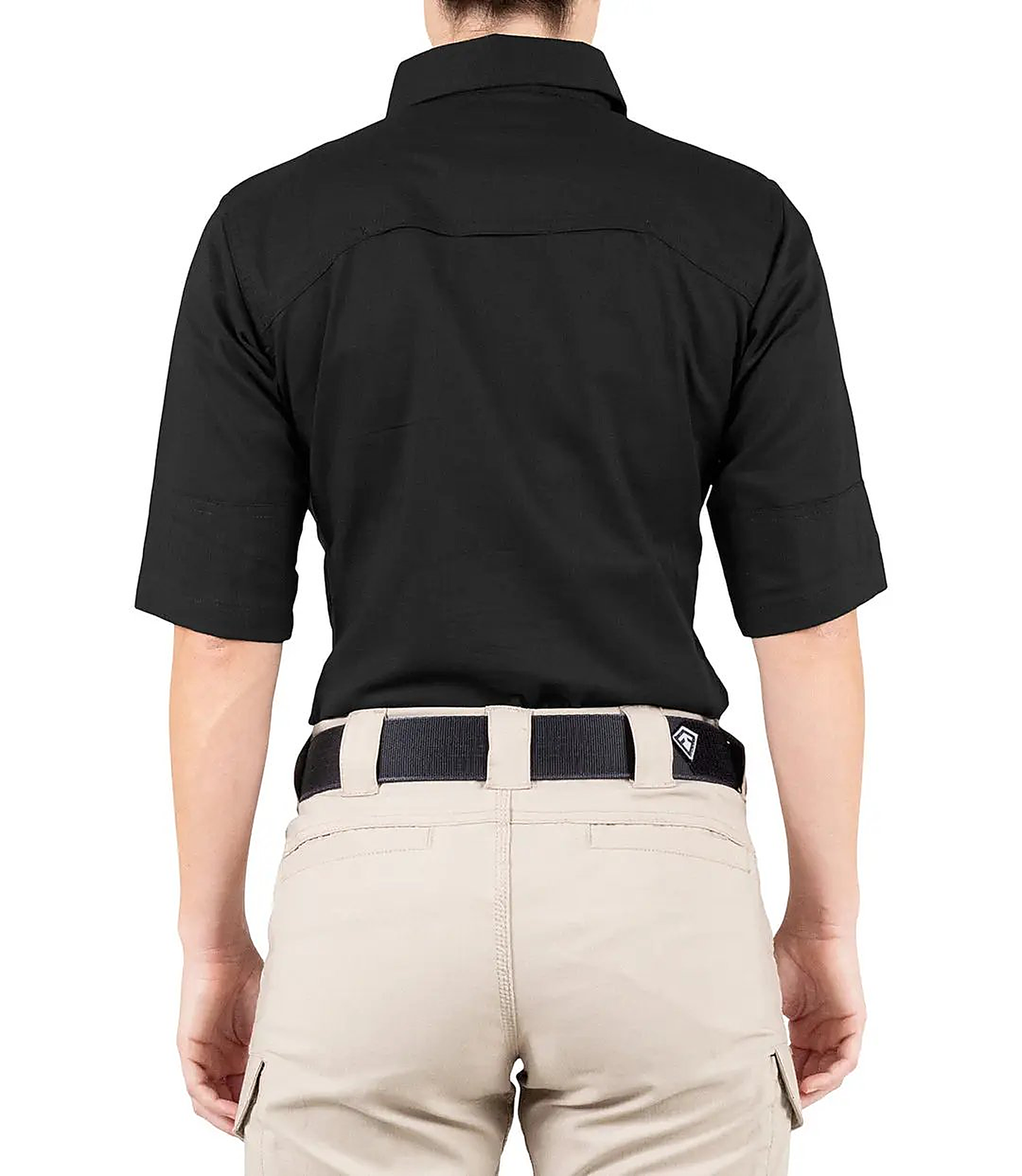 First Tactical Womens V2 Tactical Short Sleeve - Black - back view