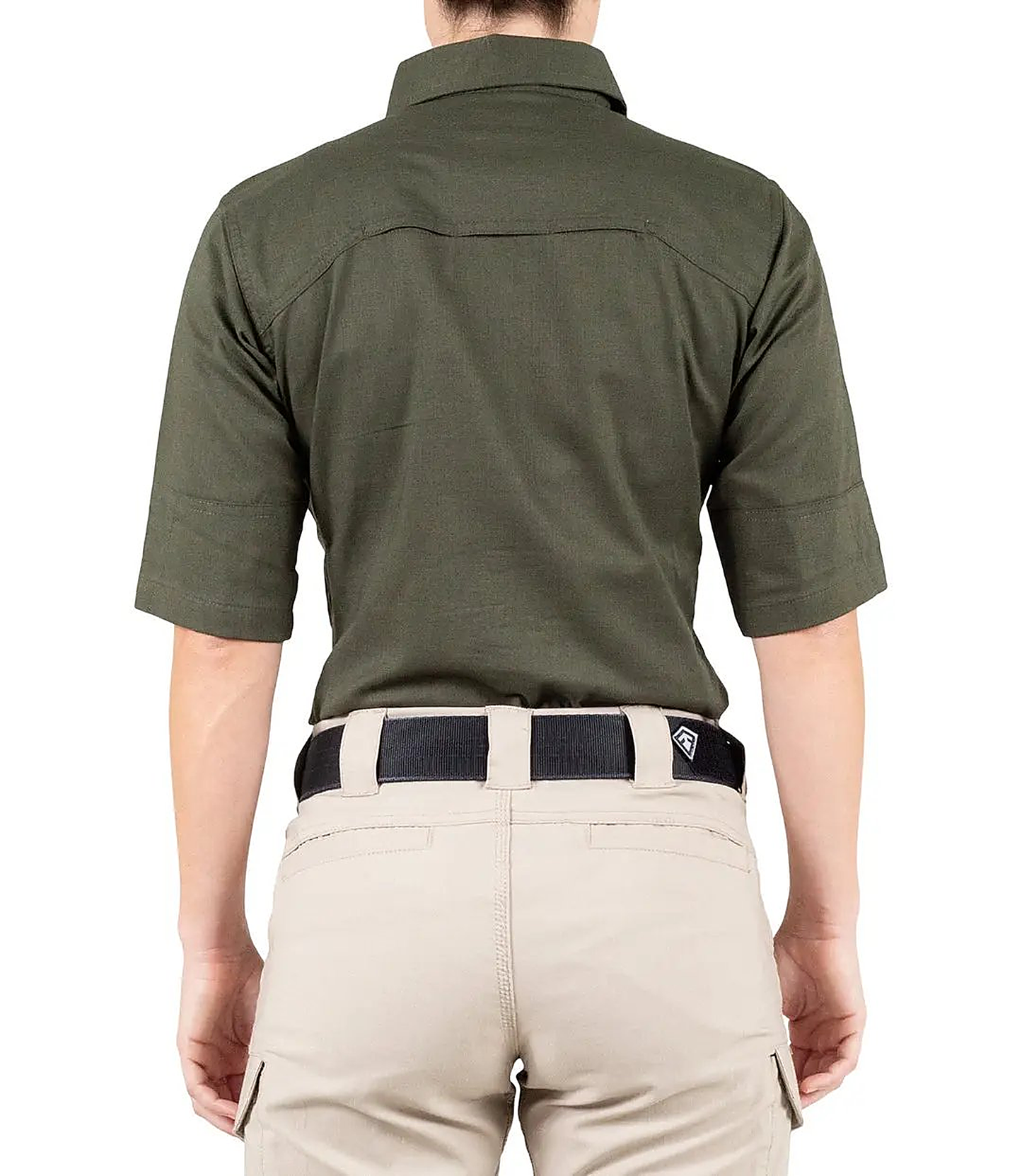 First Tactical Womens V2 Tactical Short Sleeve - OD Green - back view