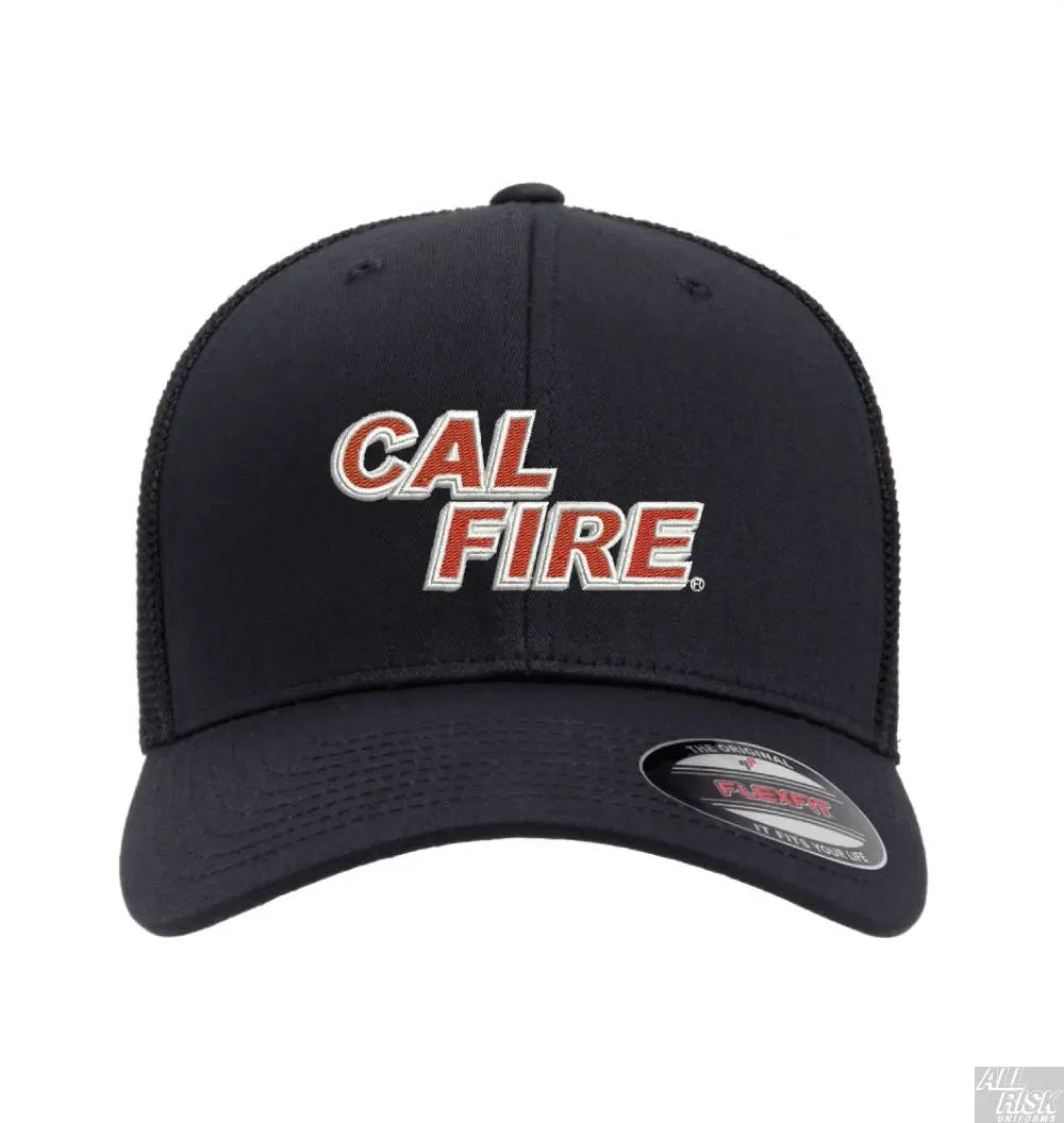 Flexfit 6511 Trucker Hat - CAL FIRE Red Text ALL RISK UniformsCAL FIRE Hats  ALL RISK Uniforms