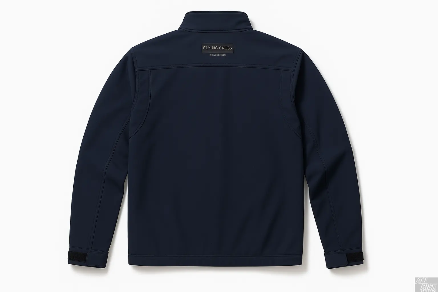 Flying Cross DutyGuard Softshell Jacket in midnight navy back view showing professional law enforcement styling and construction details