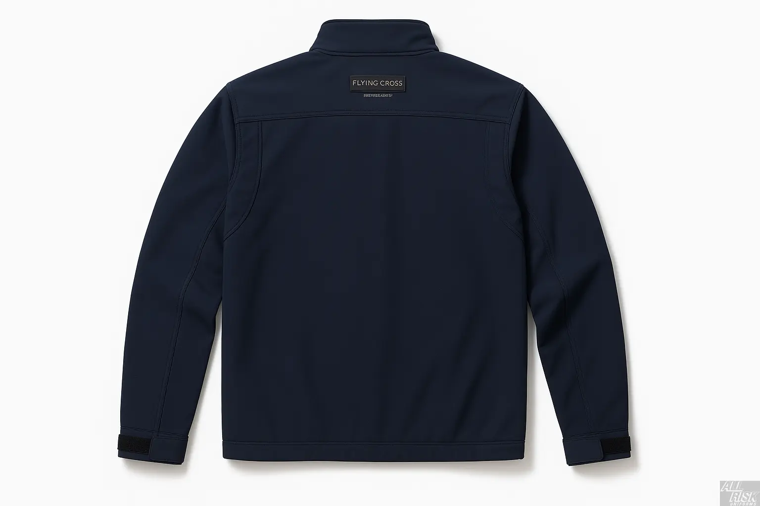 Flying Cross DutyGuard Softshell Jacket in midnight navy back view showing professional law enforcement styling and construction details