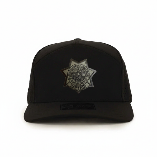 CDCR 7 Panel Performance Vented Captains Hat - Stealth Edition