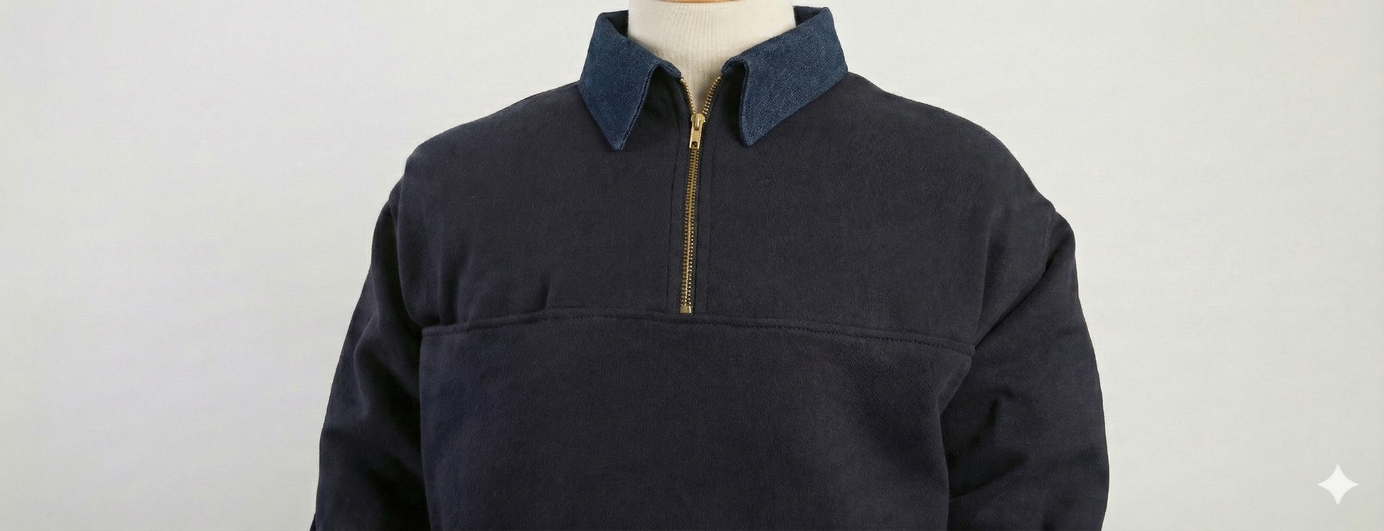 Denim Collar Job shirt - detail view