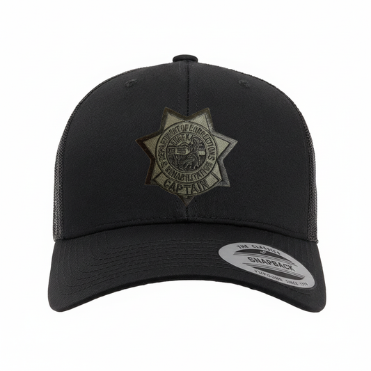 CDCR 6 Panel Captains Hat - Stealth Edition