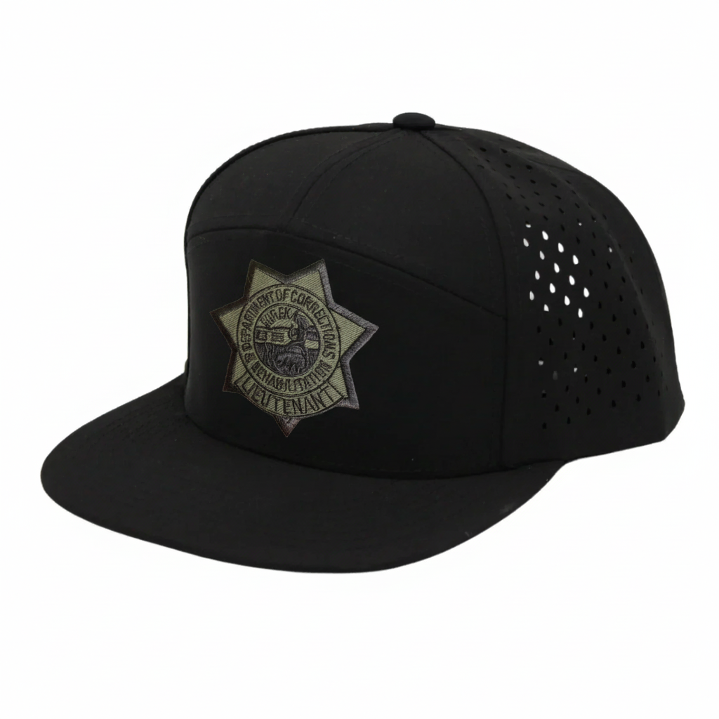 CDCR 7 Panel Performance Vented Lieutenants Hat - Stealth Edition