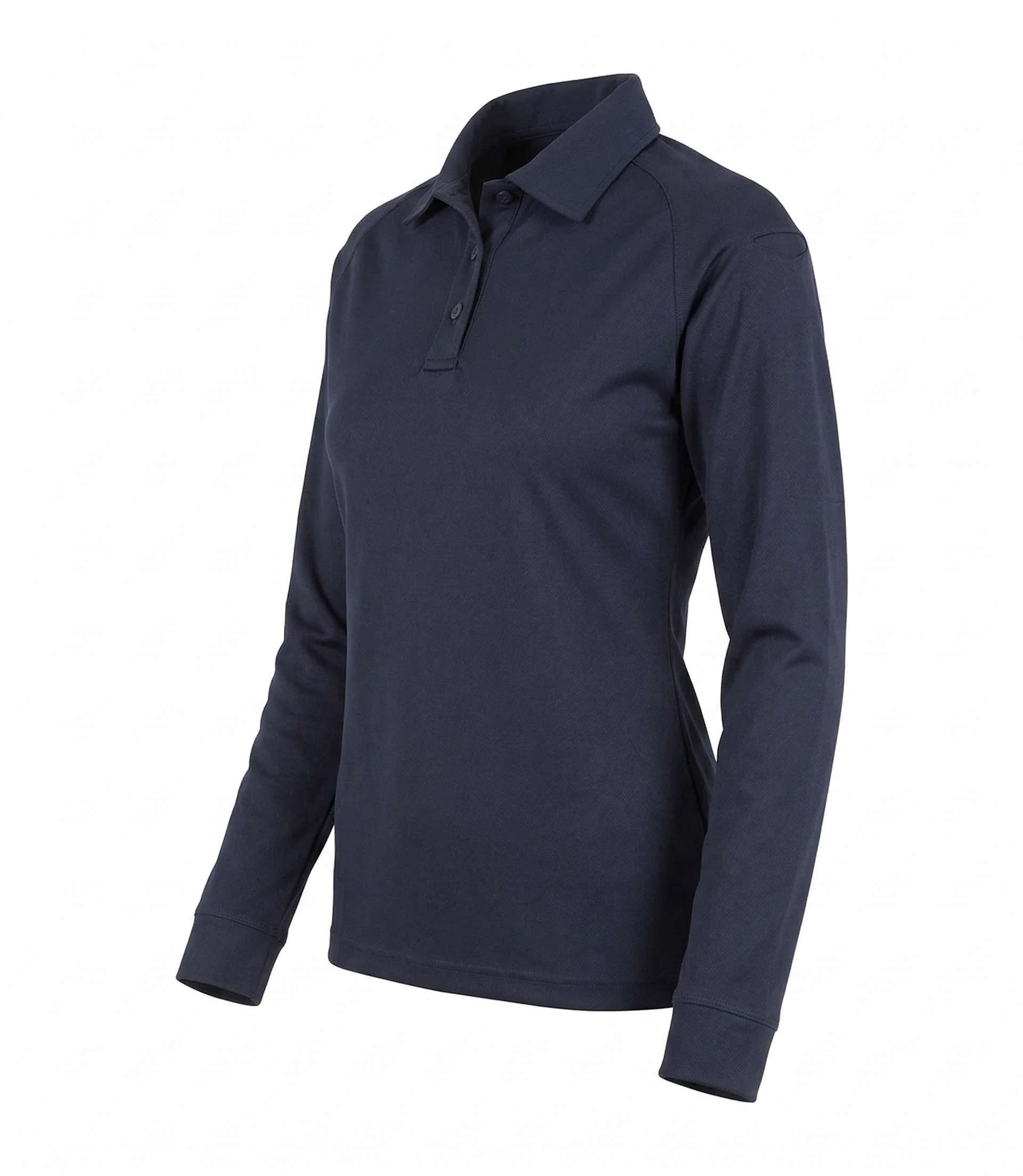 First Tactical Womens Performance Long Sleeve Polo - Midnight Navy - detail view