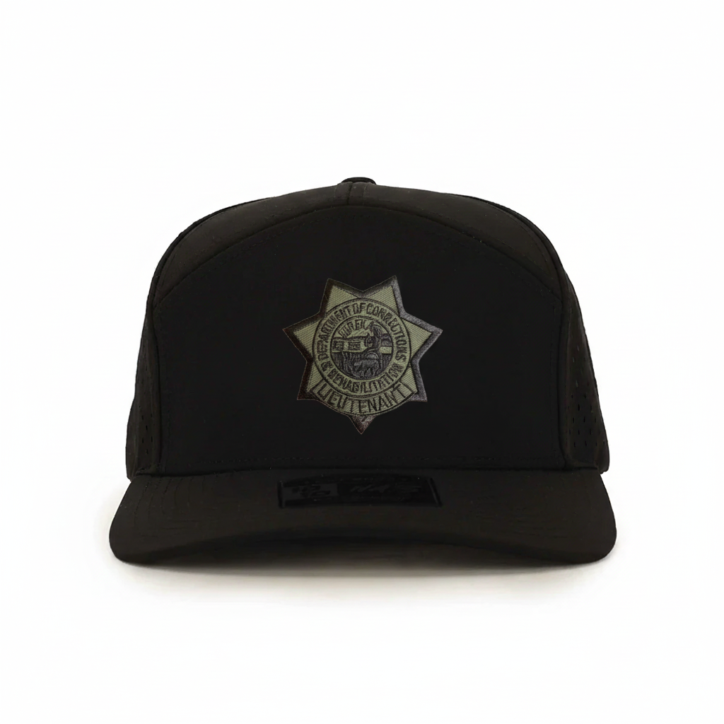 CDCR 7 Panel Performance Vented Lieutenants Hat - Stealth Edition