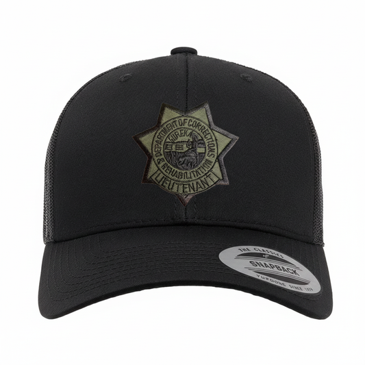 CDCR 6 Panel Lieutenants Hat - Stealth Edition