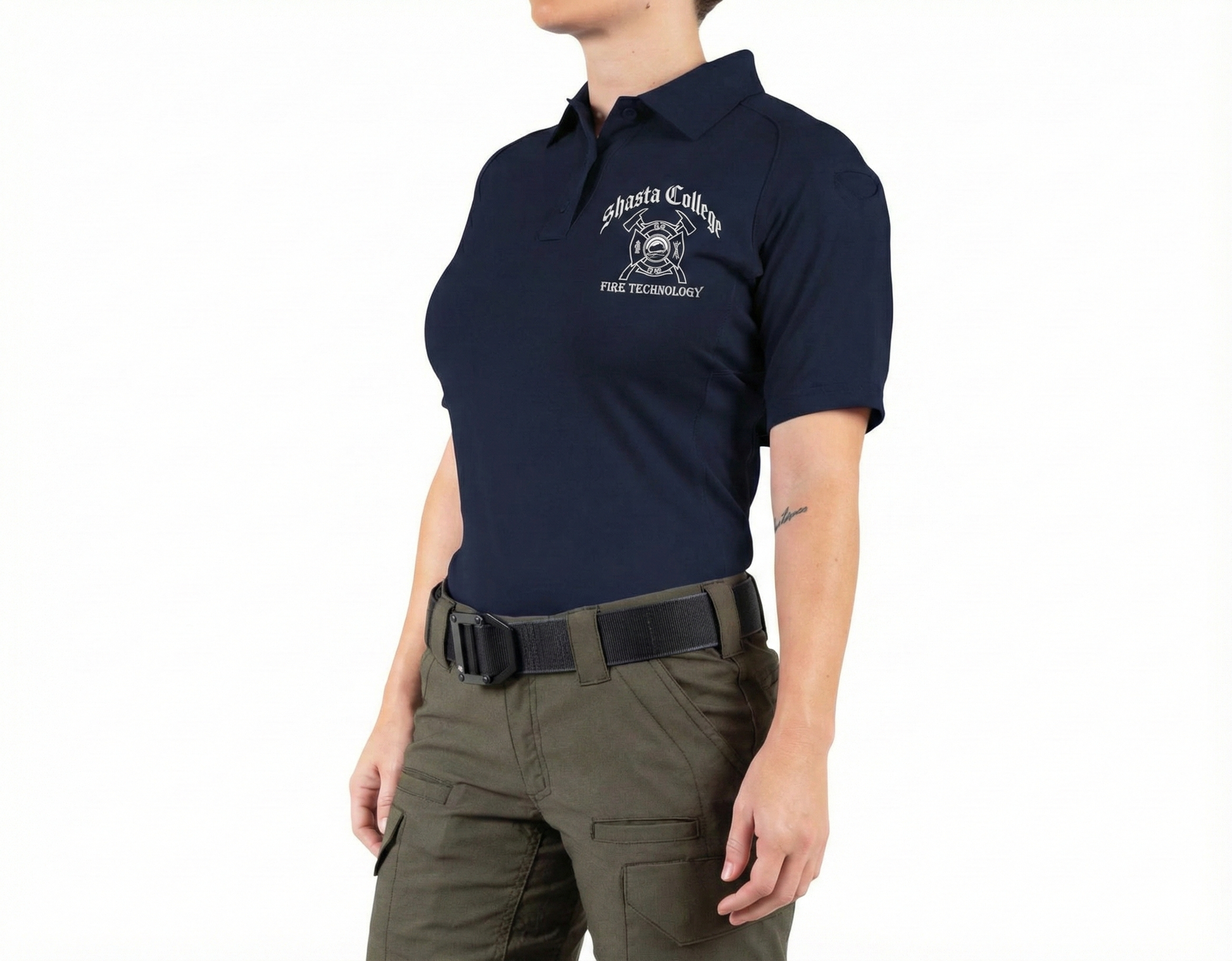 SC Fire Tech Womens Performance Polo - close-up detail