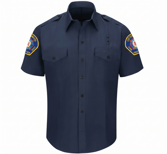 Cottonwood FPD WorkRite 100% Cotton Mens Short Sleeve Shirt - cotton short-sleeve uniform shirt