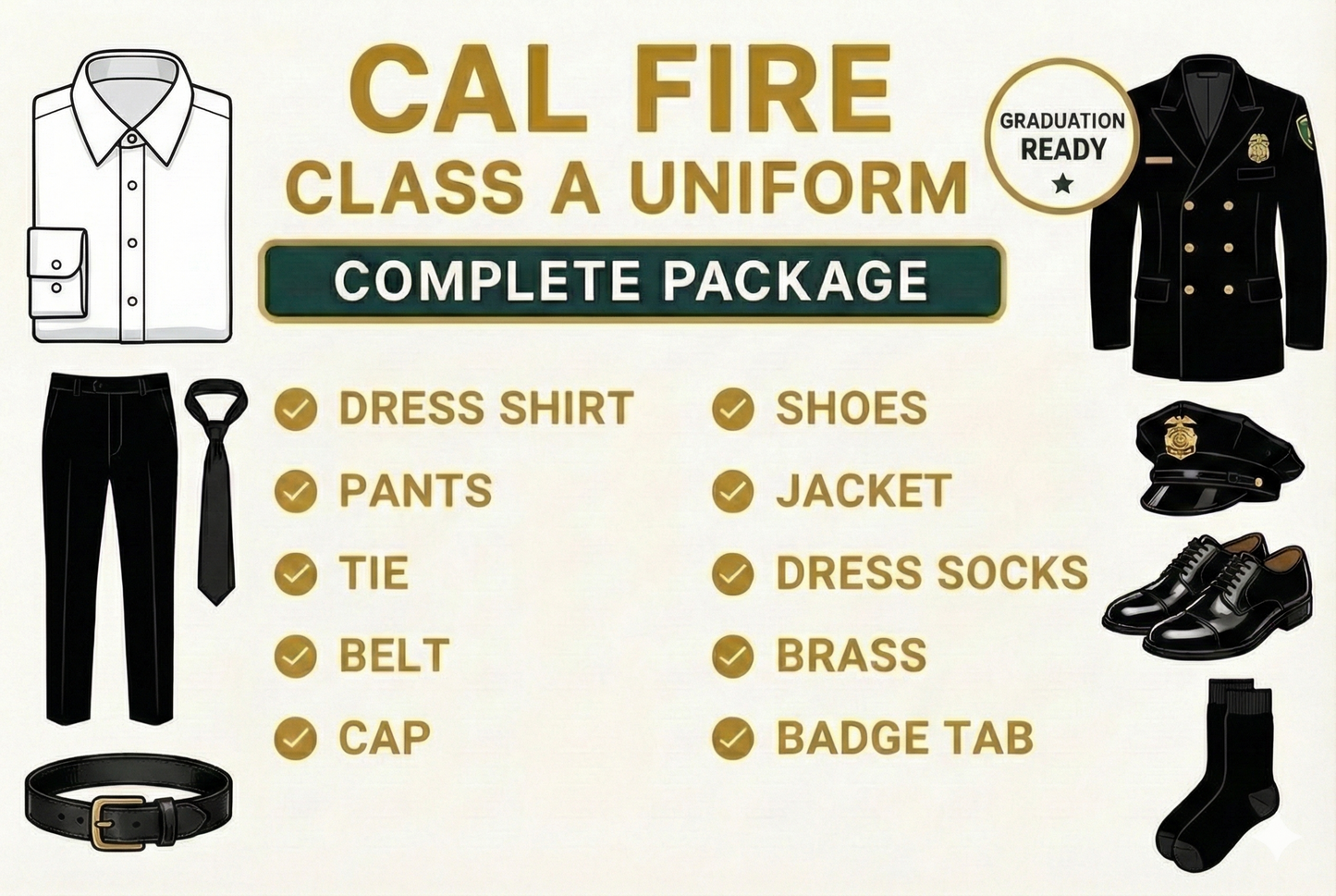 CAL FIRE Class A Uniform - Complete Package | Graduation Ready