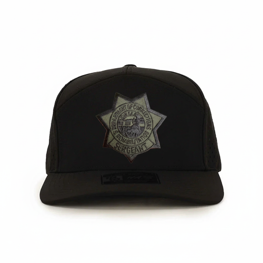 CDCR 7 Panel Performance Vented Sergeants Hat - Stealth Edition