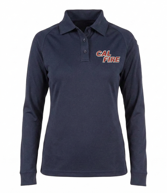 CAL FIRE First Tactical Womens Performance Long Sleeve Polo