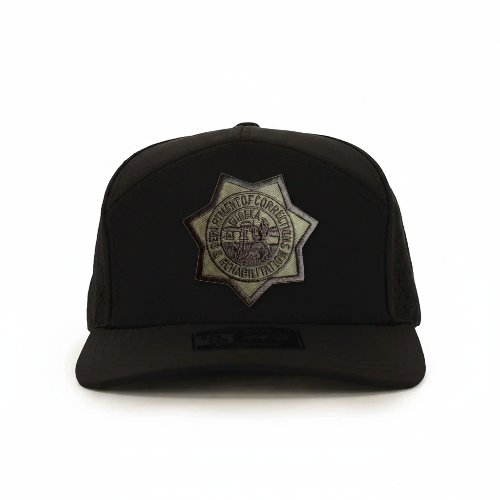 CDCR 7 Panel Performance Vented Officers Hat - Stealth Edition